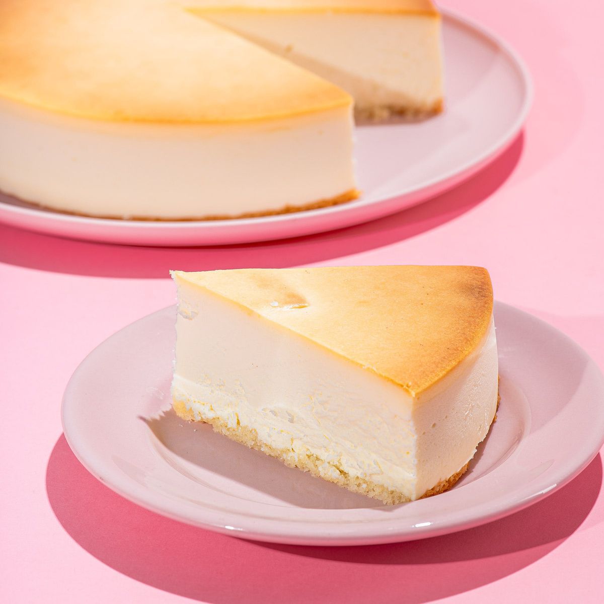 Slice of cheesecake on a plate