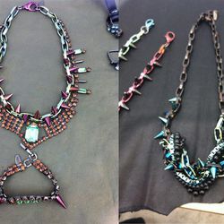 Love these iridescent necklaces by Joomi Lim.