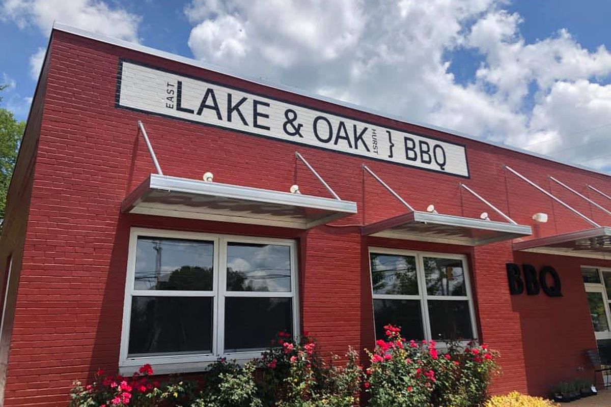 The outside of the East Lake, Atlanta, barbecue restaurant owned by chefs Todd Richards and Joshua Lee