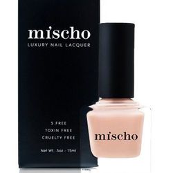 Mischo Luxury Nail Lacquer in the Tents, <a href="http://www.shopmischobeauty.com/products/the-tents">$18</a>. "The formula is 5-free, toxin-free, and cruelty-free, which are all musts for me. This shade is perfect for travel because it's so versatile. It