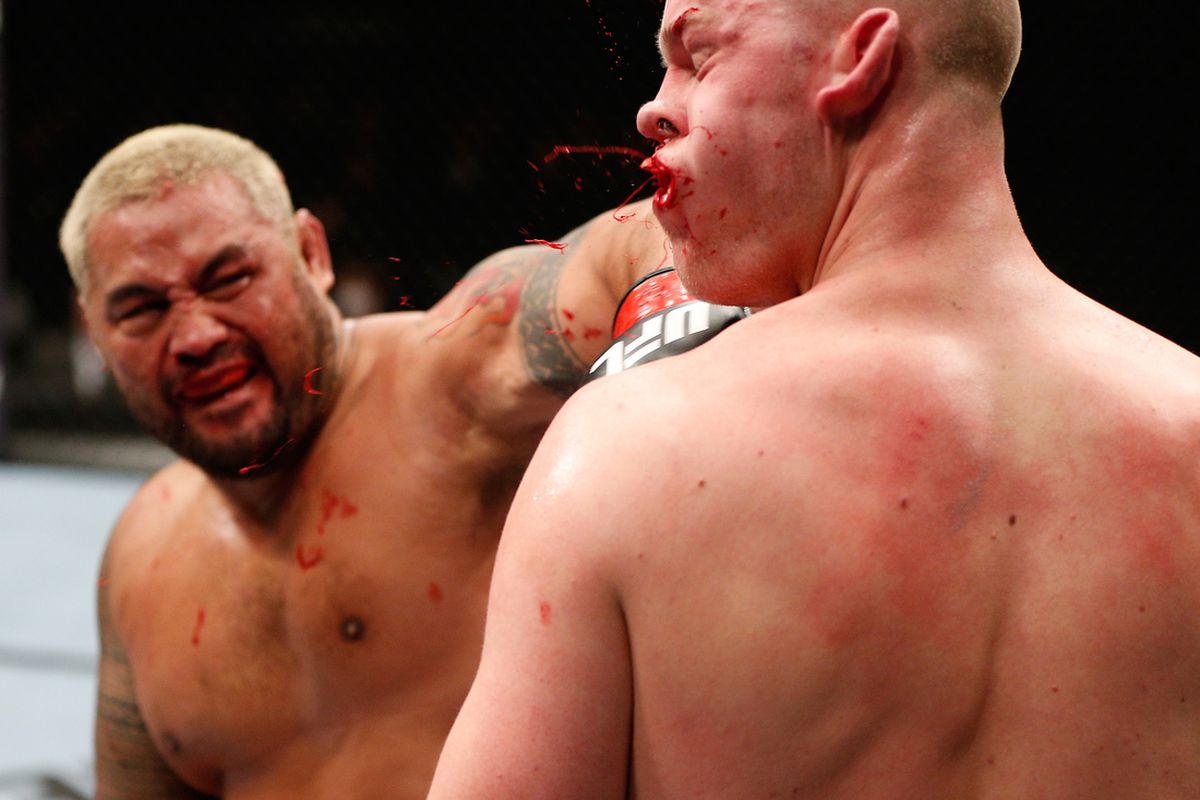 Mark Hunt, left, will fight Bigfoot Silva in the UFC Fight Night 33 main event Friday.