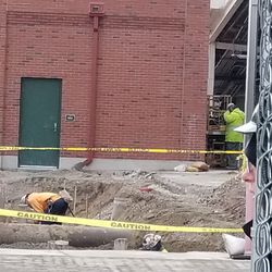 One view of the hole being dug on Waveland (this is looking east)