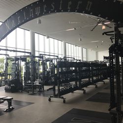 The football team’s weight room.