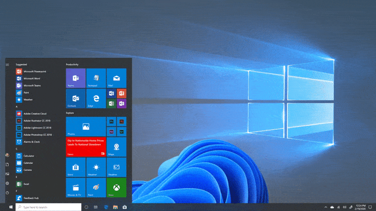 Windows 11 vs Windows 10 via Microsoft: gifs