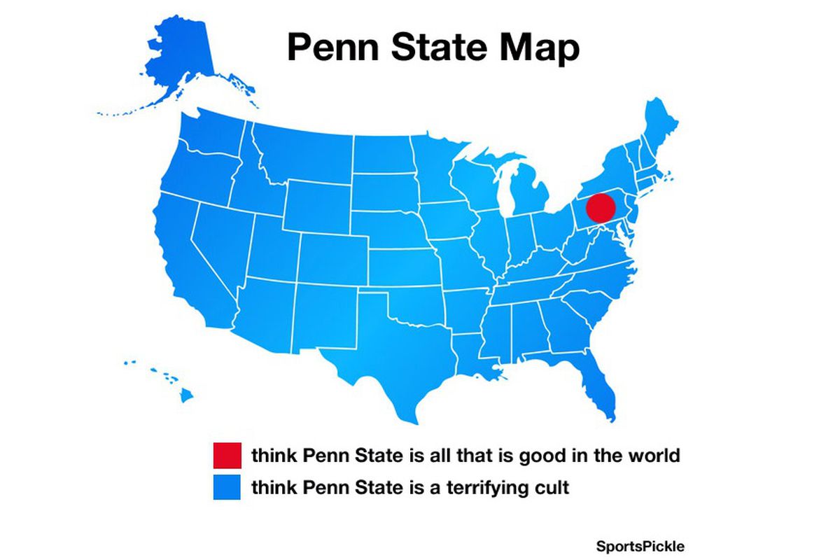 Map summation of Penn State hate.