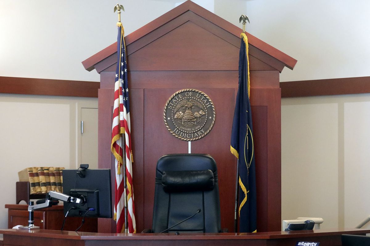 A courtroom in the Matheson Courthouse in Salt Lake City is pictured on Friday, Jan. 22, 2021.