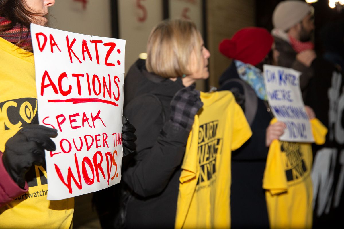 Bail reform protest at Melinda Katz's inaugural address