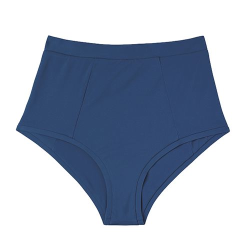 Blue high waisted bikini bottom 