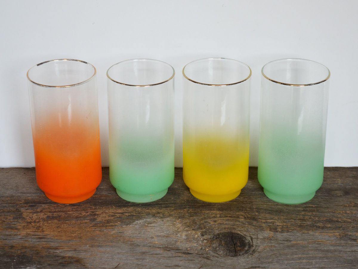 Ombre vintage collins glasses from Etsy