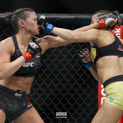 Poliana Botelho battles Lauren Mueller at UFC 236.
