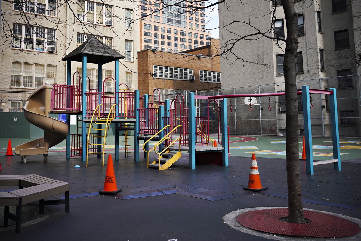 An empty urban playground.