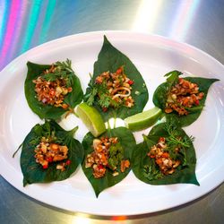 <div class="caption"><span class="credit">[Miang Kham from Whiskey Soda Lounge. By <a href="http://www.flickr.com/photos/wesbran/9612819183/in/pool-eater">wesleyrosenblum</a>.]</span></div>
