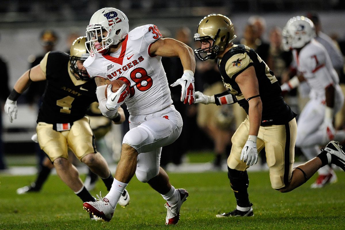 Joe Martinek (38) of Rutgers has apparently signed with the Nw York Giants as an undrafted free agent.  (Photo by Patrick McDermott/Getty Images)