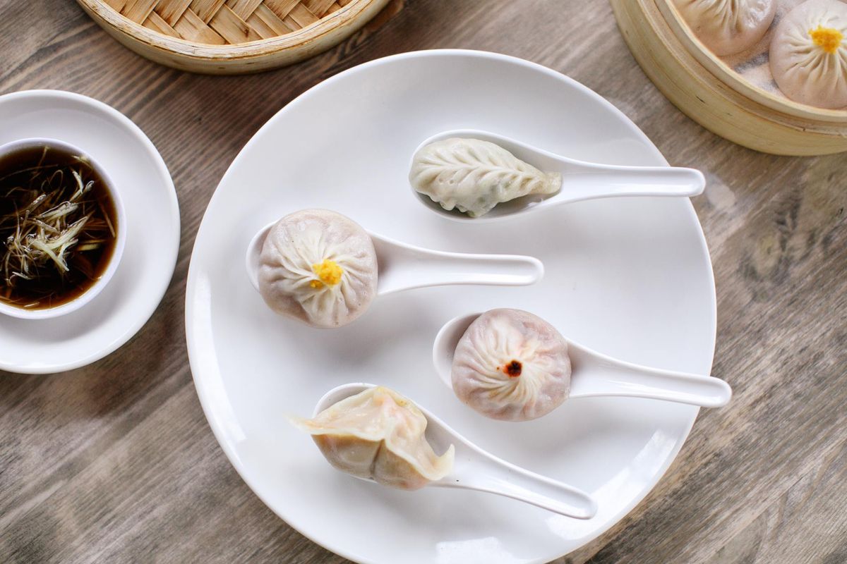 plate of dumplings on spoons