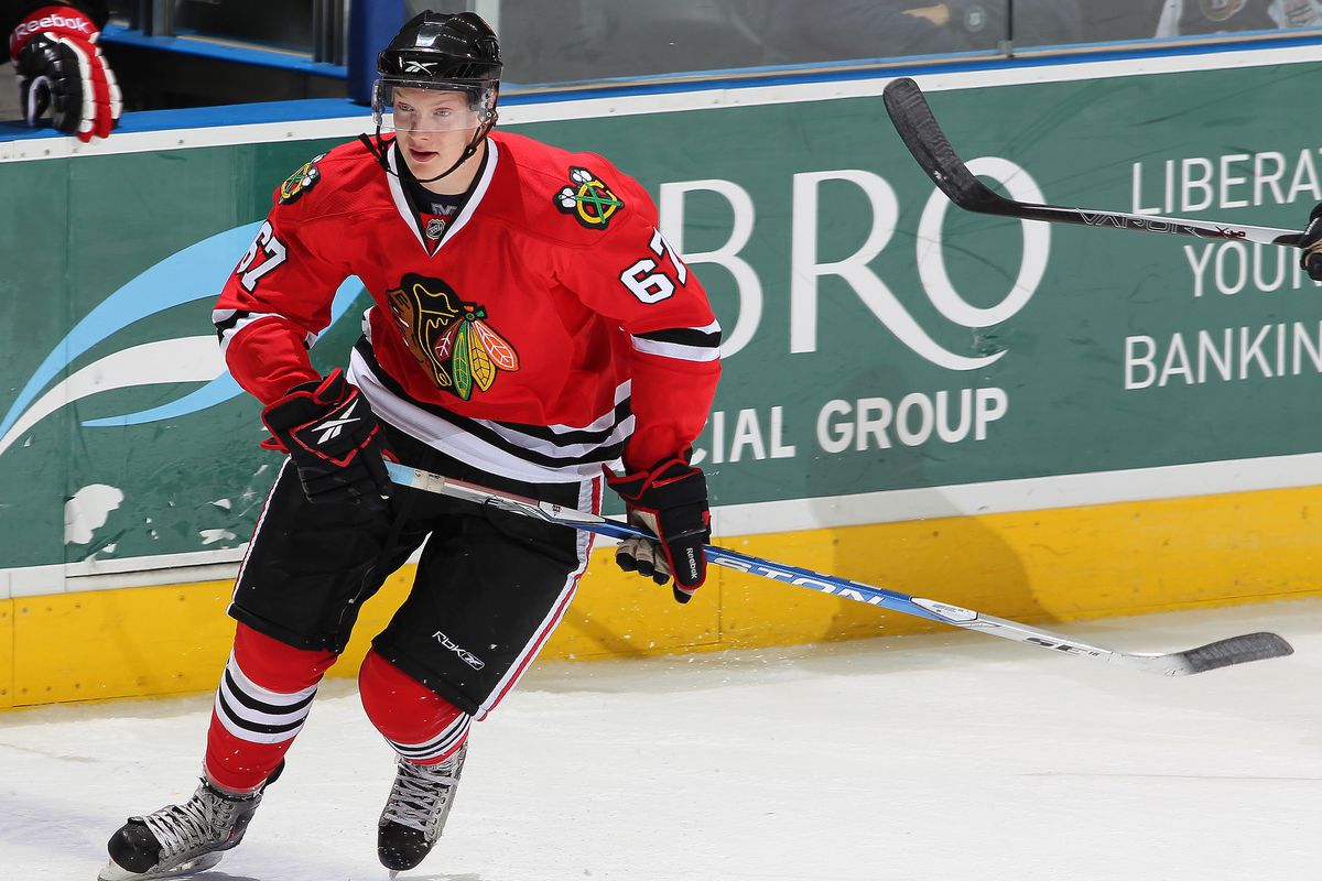 Rob Flick in a rookie tournament game with Chicago.