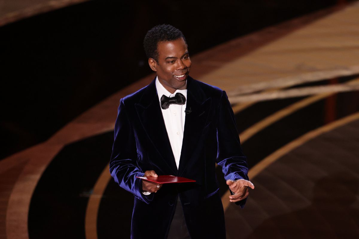HOLLYWOOD, CALIFORNIA - MARCH 27: Chris Rock speaks onstage during the 94th Annual Academy Awards at Dolby Theatre on March 27, 2022 in Hollywood, California.