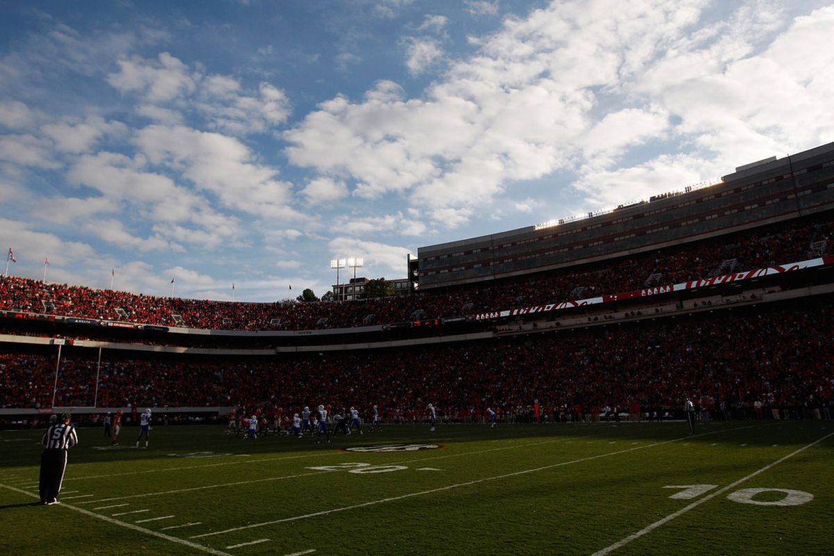 ATHENS, GA - NOVEMBER 19:  A general view of Sanford Stadium during the game between the Georgia Bulldogs and the Kentucky Wildcats on November 19, 2011 in Athens, Georgia.  (Photo by Kevin C. Cox/Getty Images)
