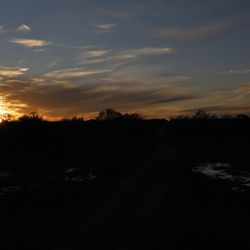A view of the sunset on Ty Detmer's T14 Ranch Thursday, Nov. 15, 2018, near Freer, Texas.