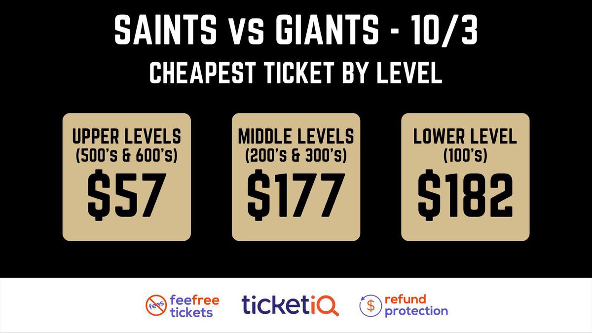 saints game ticket prices