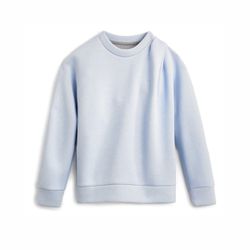 Over-the-shoulder sponge sweatshirt in ice blue, $90