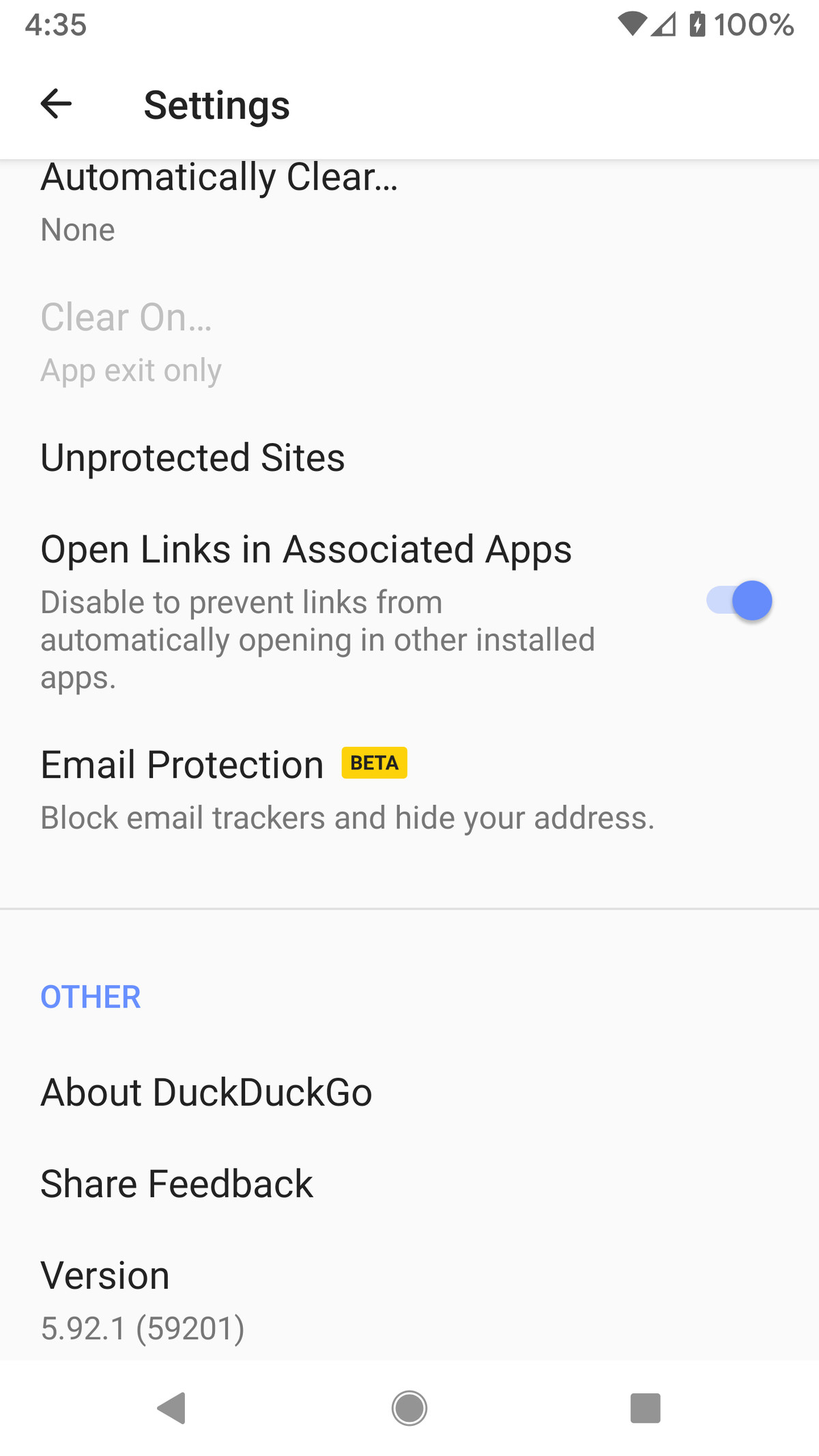 Find “Email Protection” in the mobile app’s settings.