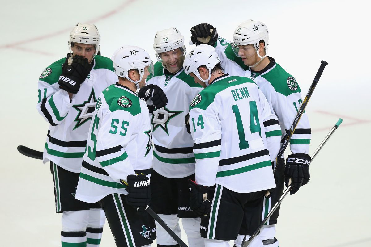 This hug features all three members of the 2013-14 Dallas Stars first line.