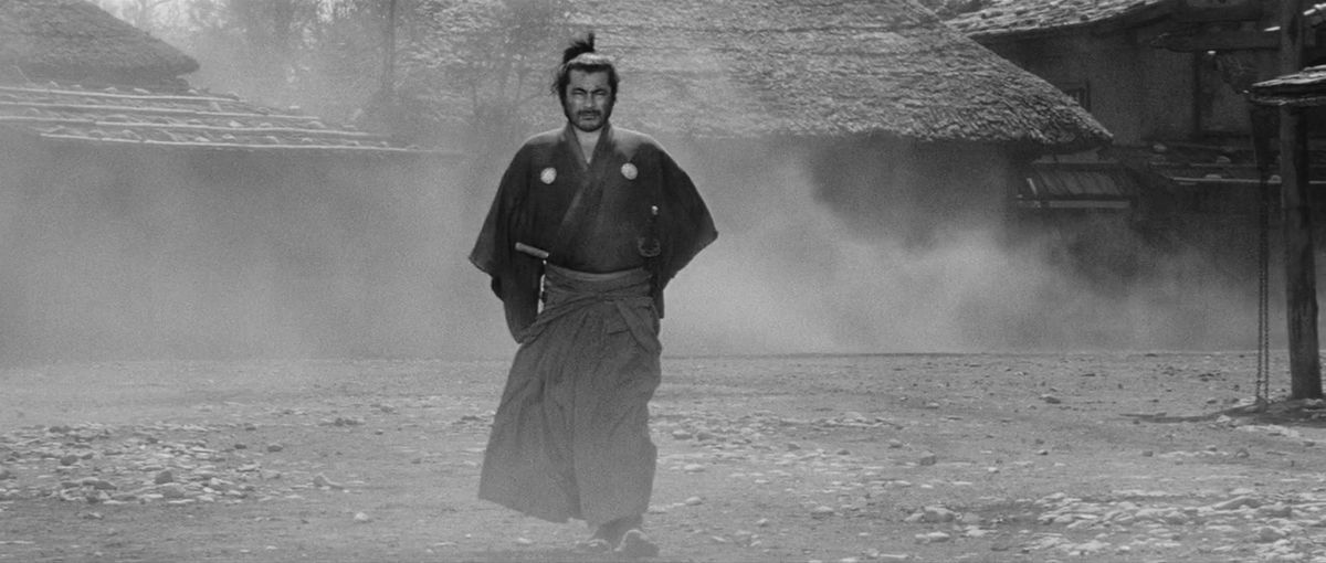Toshiro Mifune struts in Yojimbo