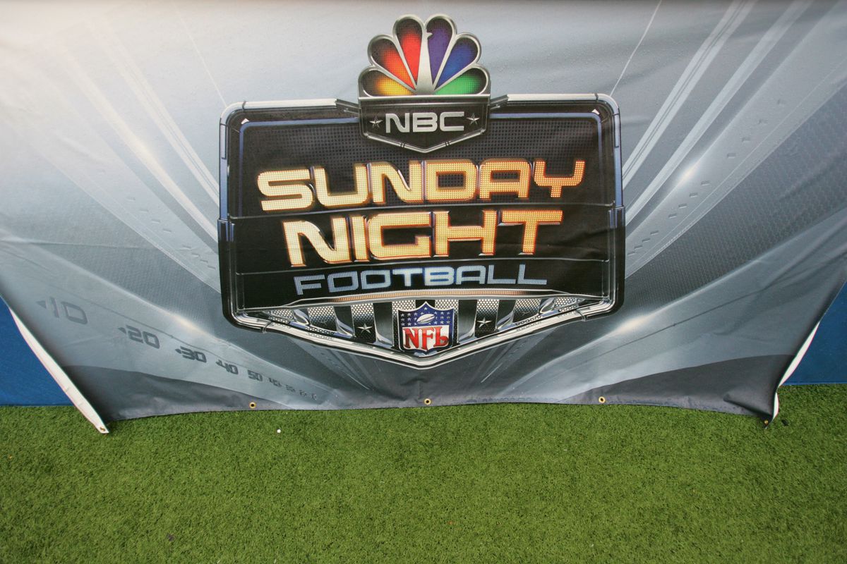 The NBC Sunday Night Football logo is shown during the Washington game against the Dallas Cowboys at Texas Stadium on September 17, 2006 in Dallas, Texas.