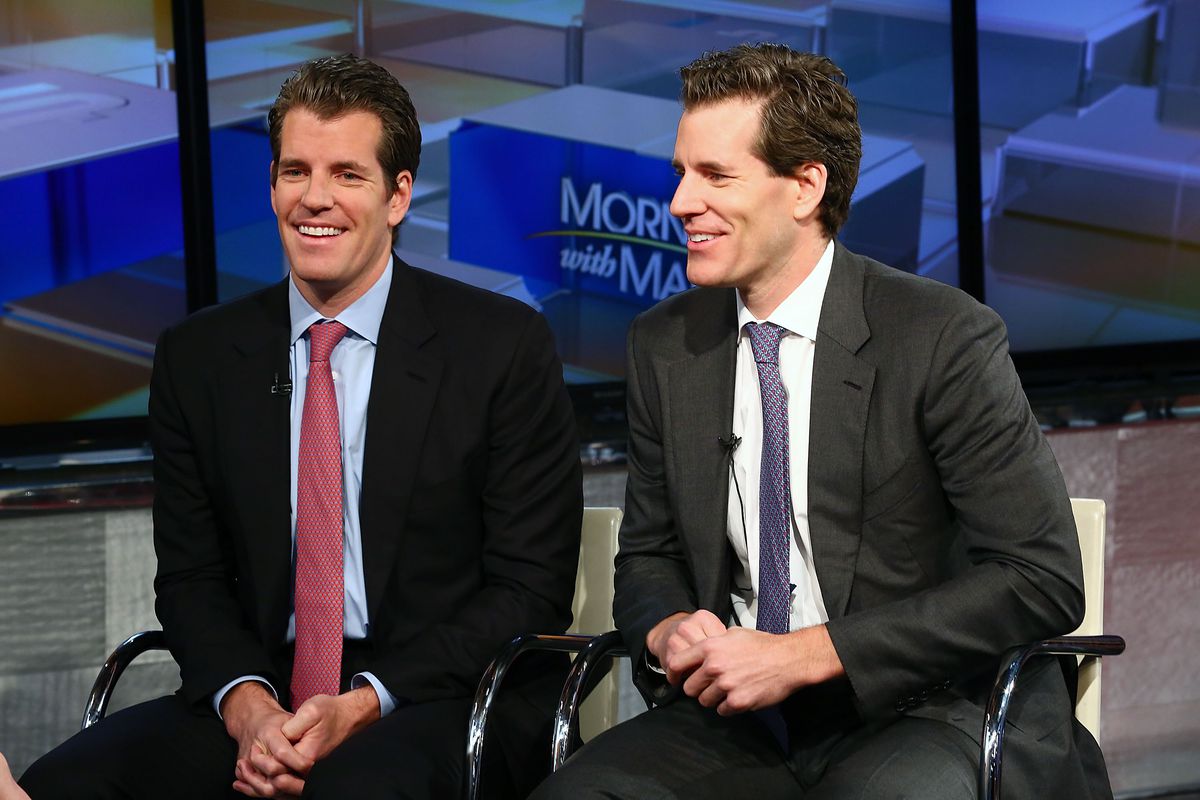 Entrepreneurs Tyler Winklevoss and Cameron Winklevoss discuss bitcoin with with Maria Bartiromo during FOX Business' 'Mornings With Maria' at FOX Studios on December 11, 2017 in New York City.