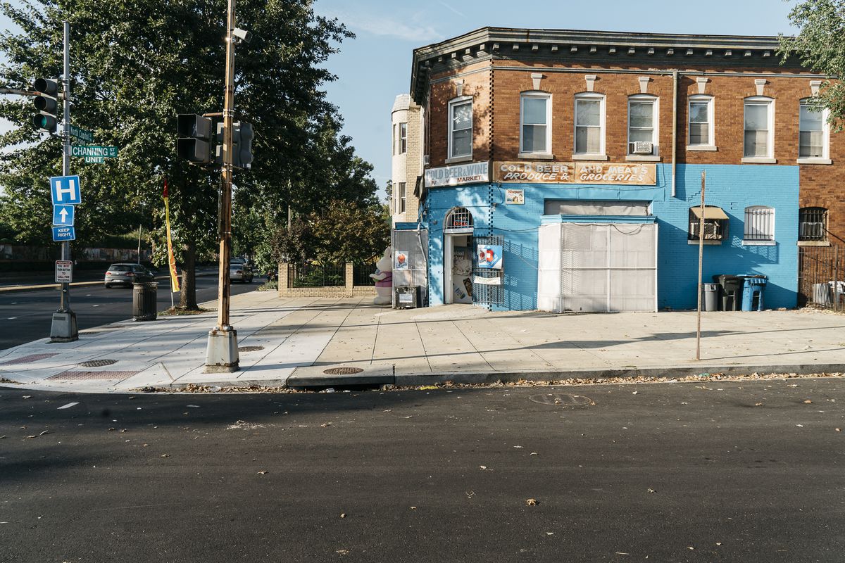 A bodega on the corner of North Capitol Street Channing Street NE, about a block from the crash site