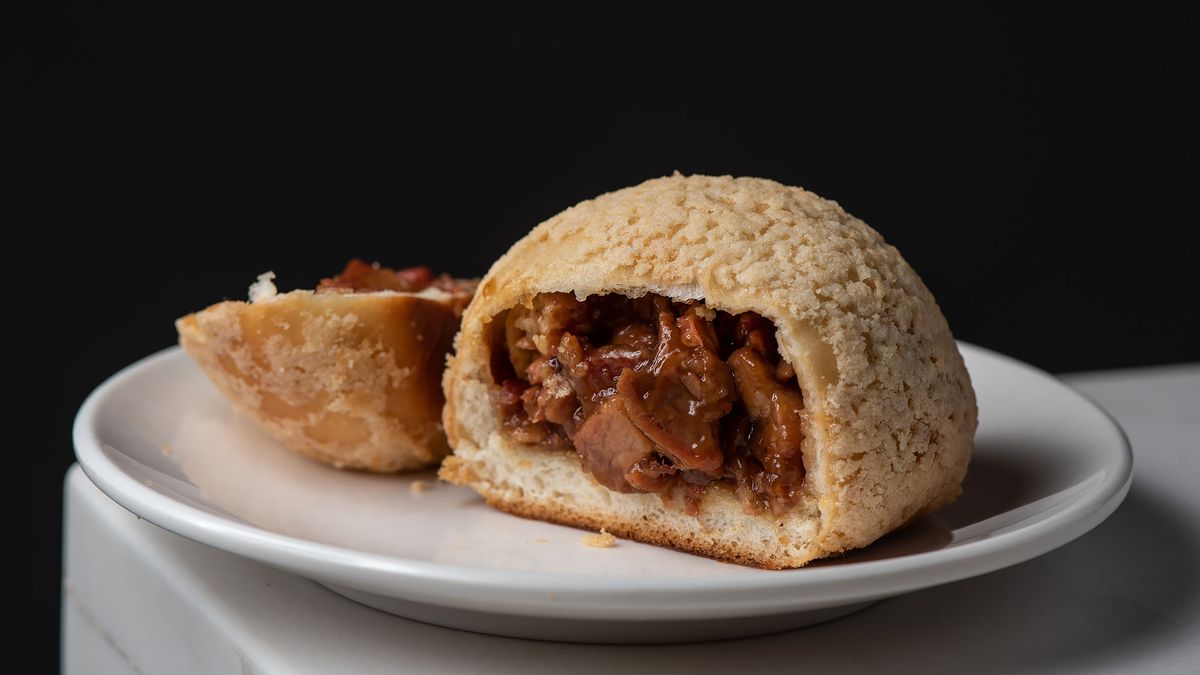 Tim Ho Wan steamed bun with meat inside.
