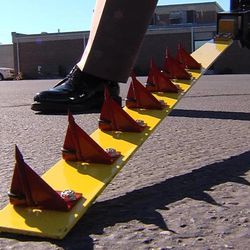 The Utah Highway Patrol is testing a new MobileSpike to bring drivers to a stop. Instead of going out into traffic to lay down the spikes, the trooper just pushes a button and the spikes are deployed in just seconds.
