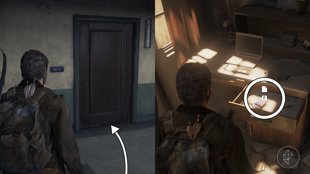 Student’s Journal artifact location in the Go Big Horns section of the The University chapter in The Last of Us Part 1
