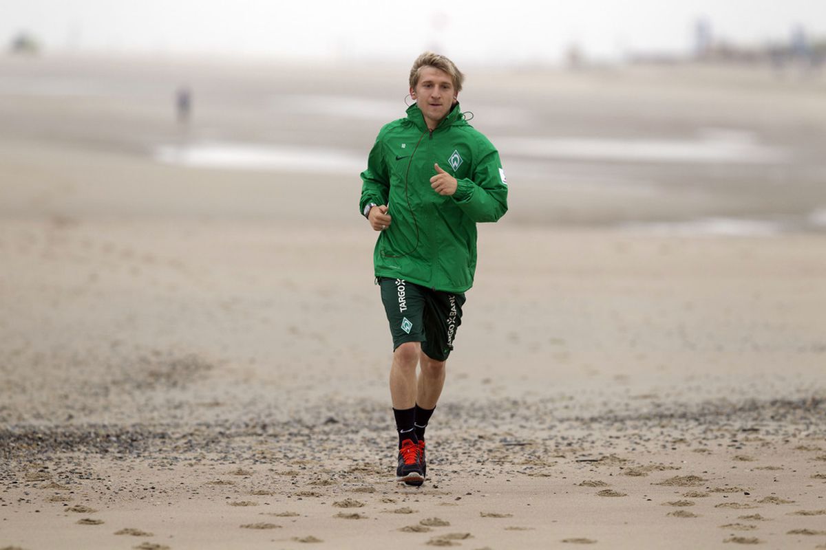 NORDERNEY, GERMANY - JULY 04:  Marko Marin of Bremen practices during the SV Werder Bremen training session on July 4, 2011 in Norderney, Germany.  (Photo by Martin Stoever/Bongarts/Getty Images)
