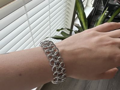 Wrist with chainmail bracelet