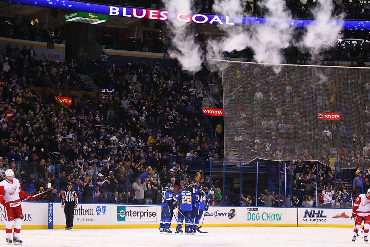 The arena is on fire, but since it's in St Louis, no one really noticed. 