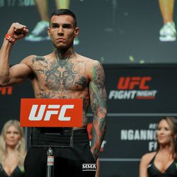 Andre Fili poses at UFC Phoenix weigh-ins.
