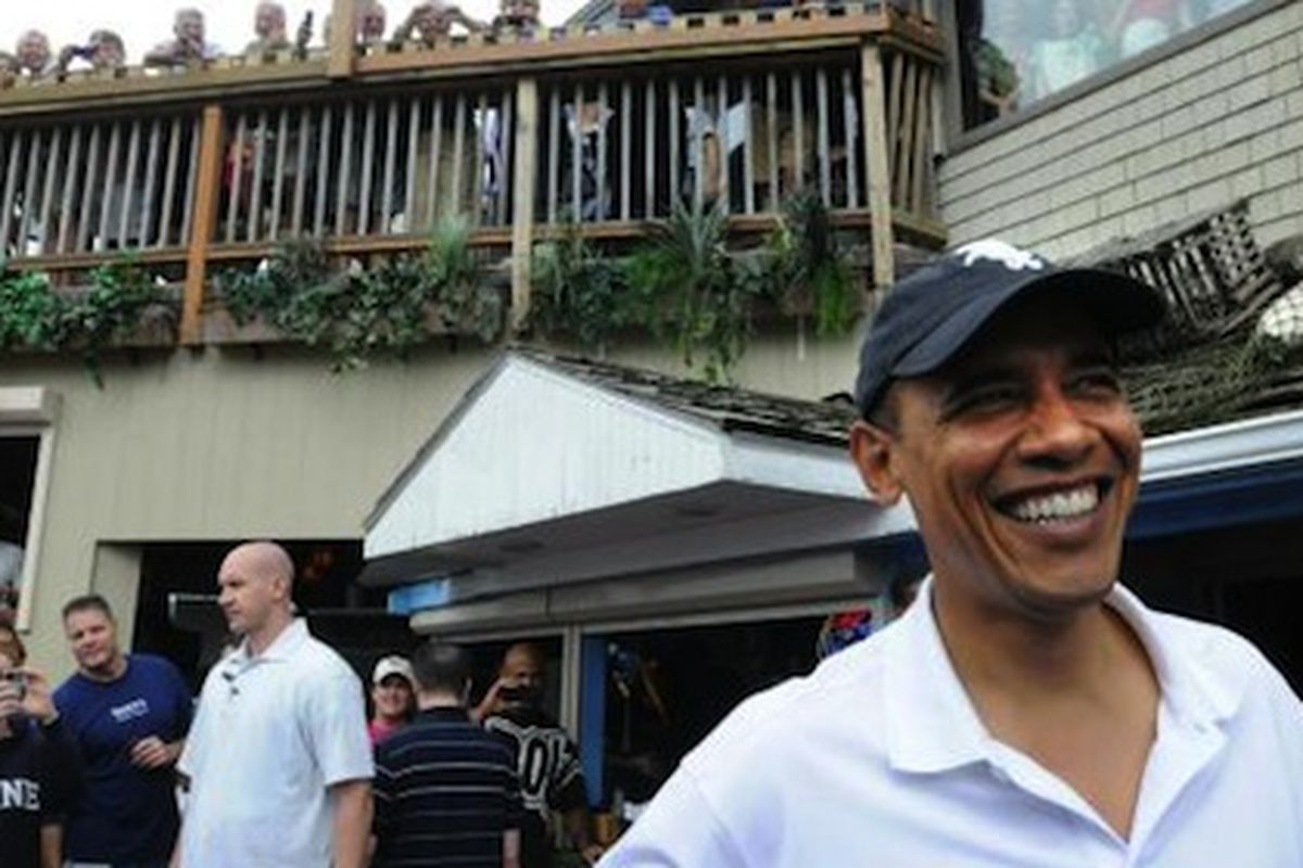 Barack Obama at Nancy's. 