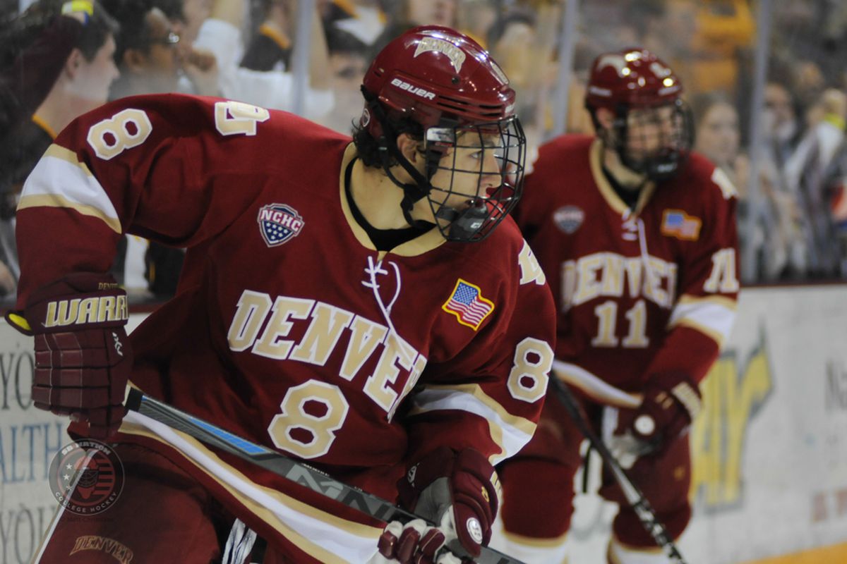 Denver's Trevor Moore is one third of the Pioneers' Pacific Rim line.