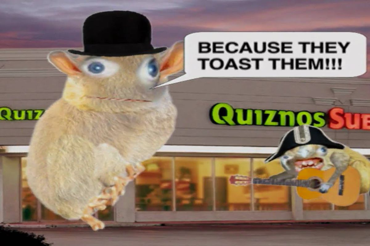 Screenshot of the 2003 Spongmonkeys Quiznos ad
