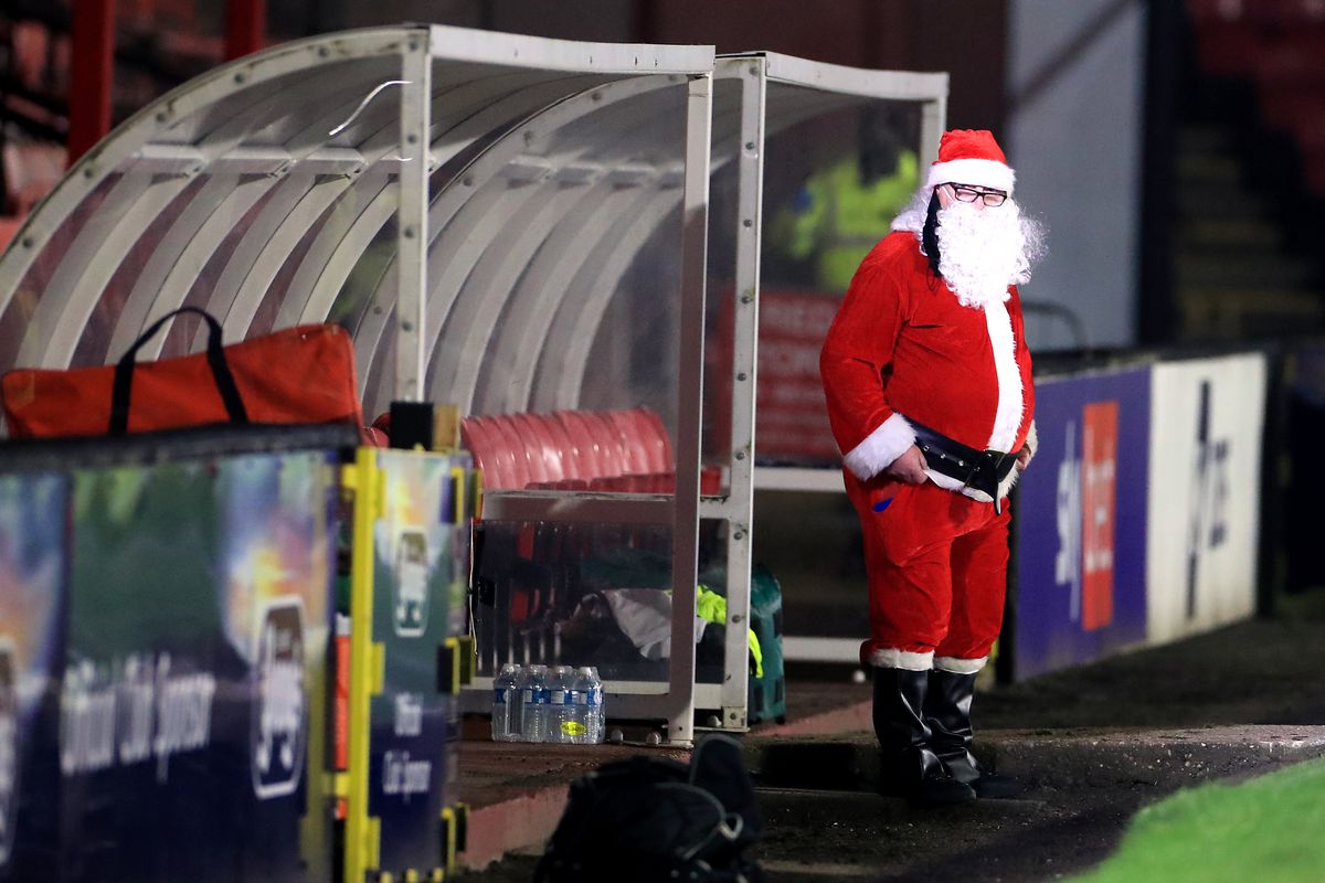 Santa Claus in the dugout