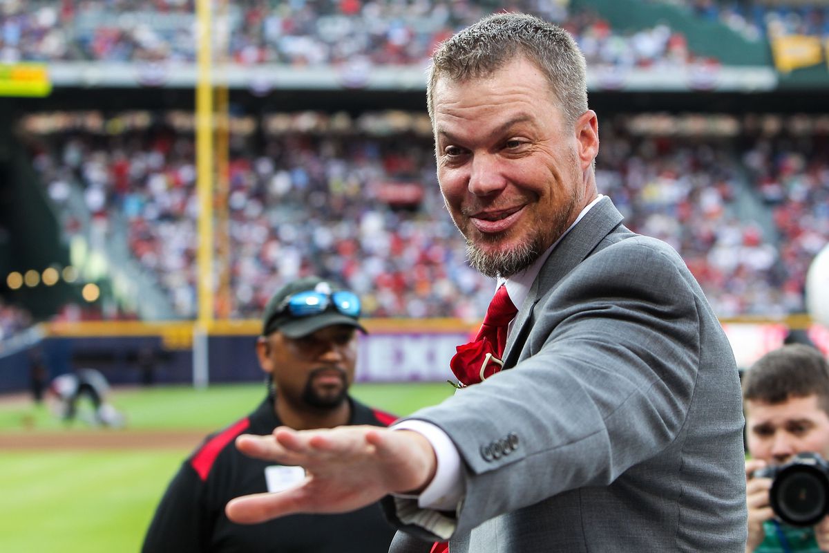 Chipper Jones looks like the demonic offspring of Ron Perlman and Aphex Twin.