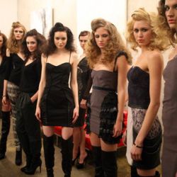 Models from Althea Harper's Fall 2011 fashion presentation