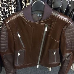 Leather jacket, size 0, $449 (was $1,125)