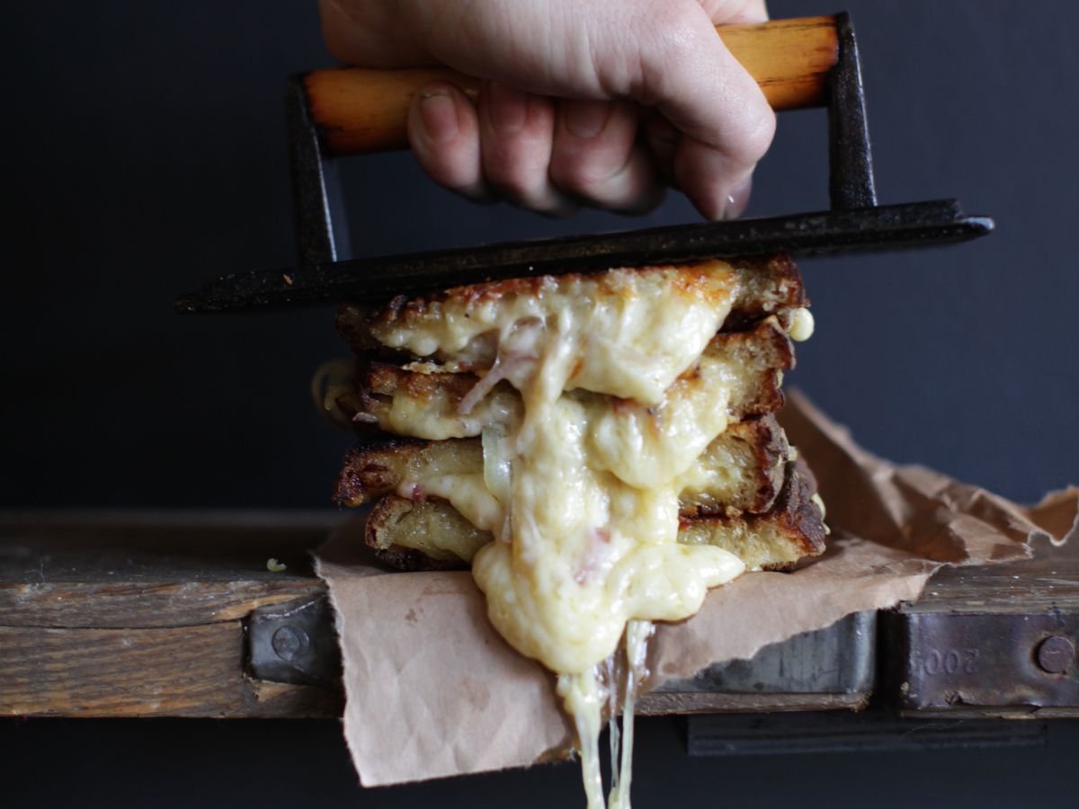 Cheese toastie at The Cheese Bar, a restaurant in Camden, London, and one of the best places to eat cheese in London