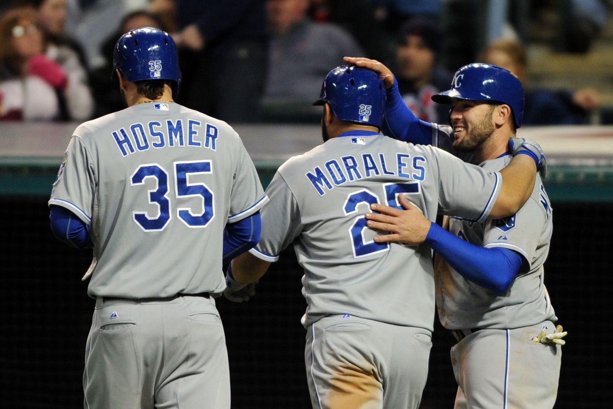 Three of the hottest hitters against the Tribe, Hosmer, Morales and Moustakas