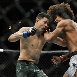 Martin Bravo and Alex Caceres battle at TUF 27 Finale.