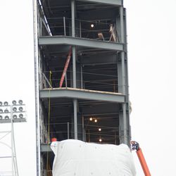 11:40 a.m. Speakers on the top awaiting installation - 