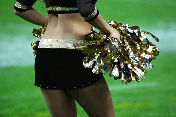 LONDON - OCTOBER 26: General view of a cheerleader during the Bridgestone International Series NFL match between San Diego Chargers and New Orleans Saints at Wembley Stadium on October 26, 2008 in London, England.  (Photo by Laurence Griffiths/Getty Images)
