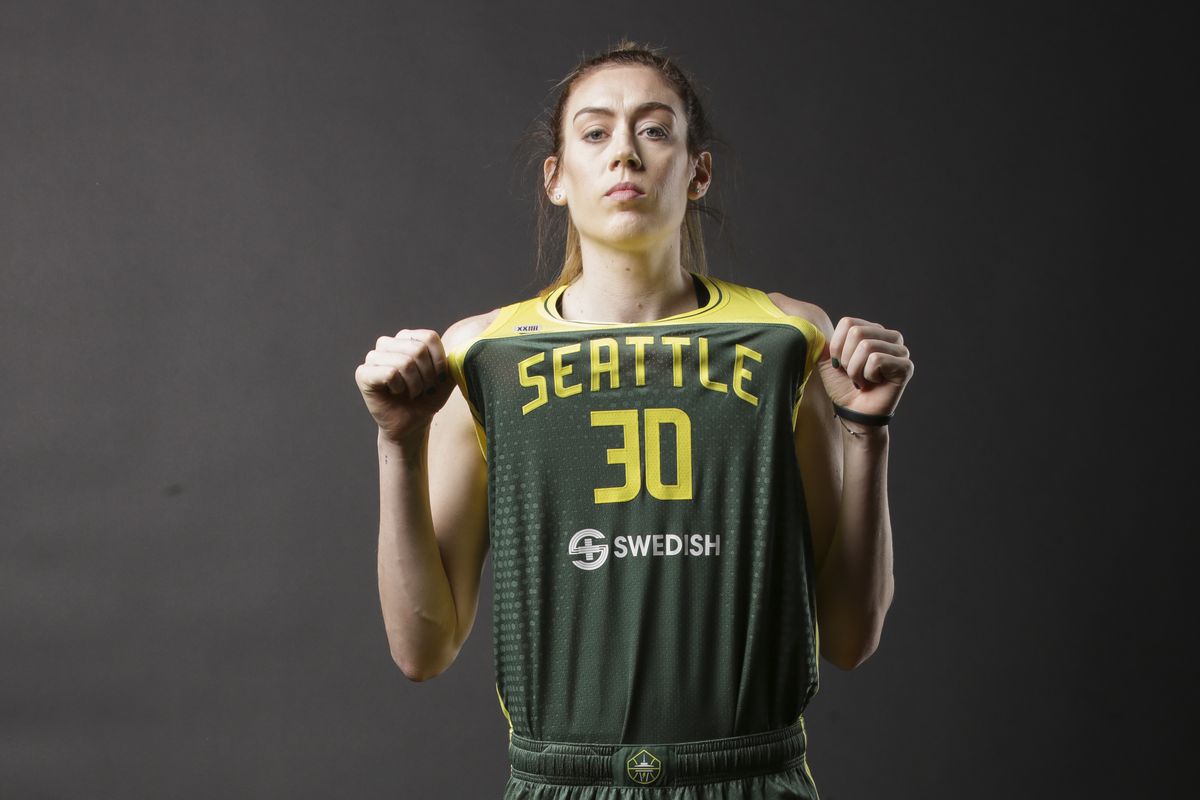 Breanna Stewart of the Seattle Storm poses for a portrait at Seattle Pacific University during the WNBA media day on May 9, 2021 in Seattle, Washington.